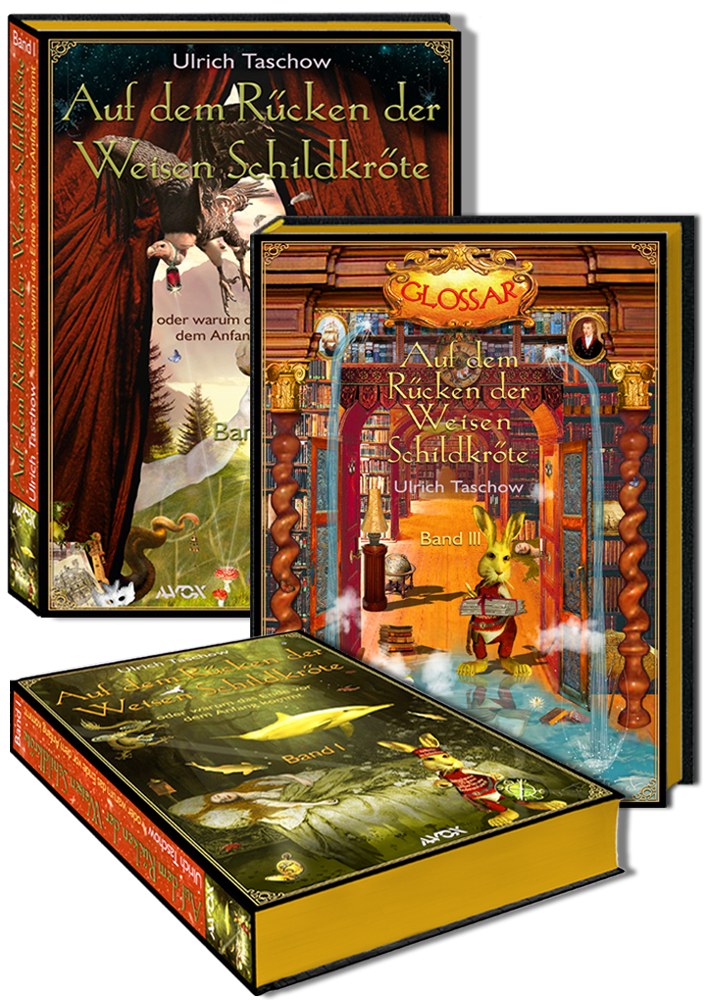 Auf dem Ruecken der Weisen Schildkroete three volumes